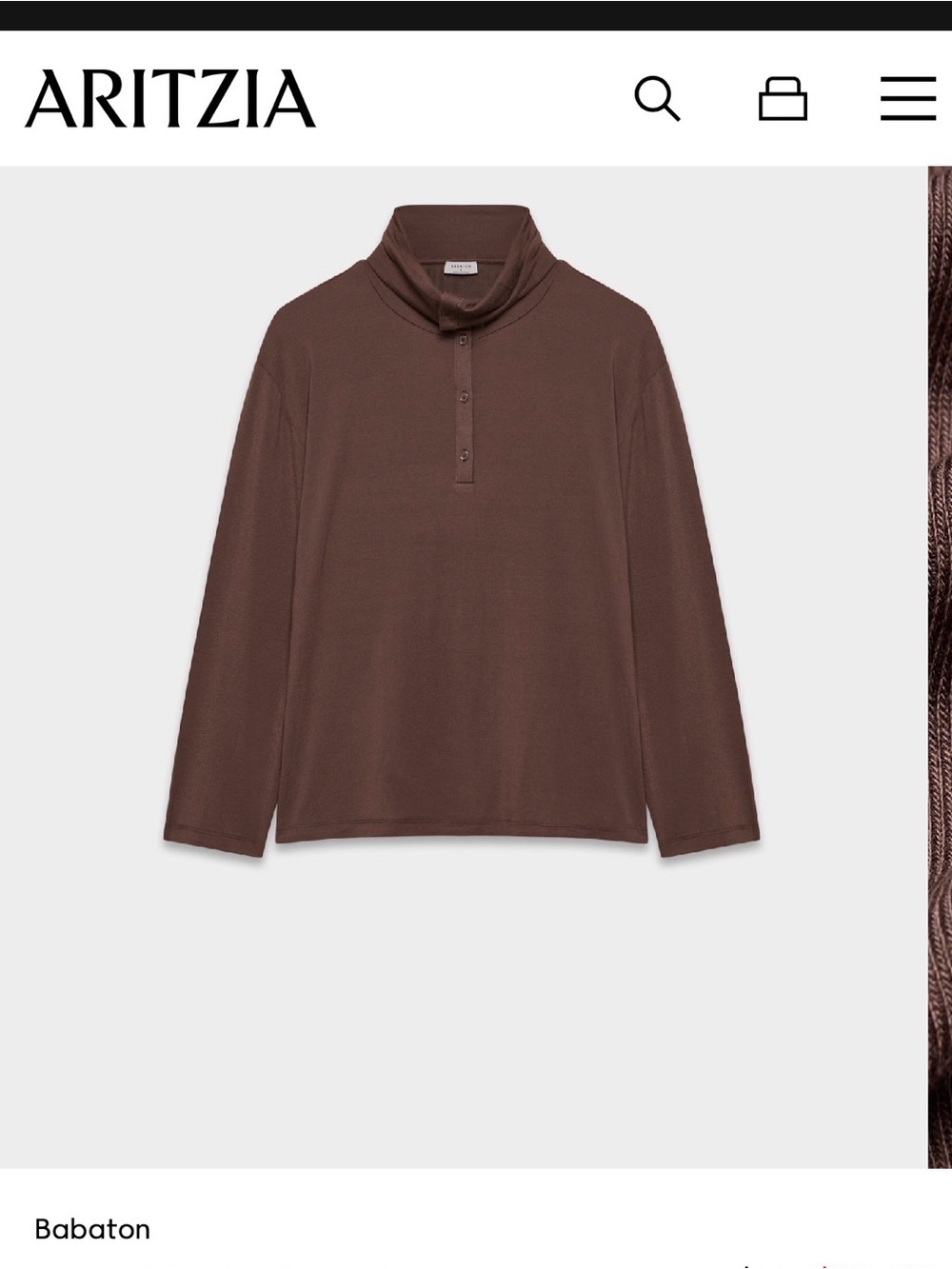 Babaton Riverside Turtleneck in Cocoa Brown